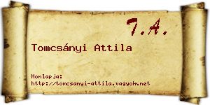 Tomcsányi Attila névjegykártya
