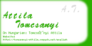 attila tomcsanyi business card
